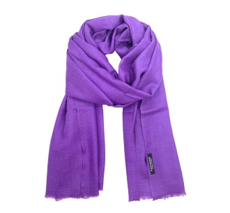 Diamond Weave Solid Color Merino Wool Pashmina Scarf - Purple