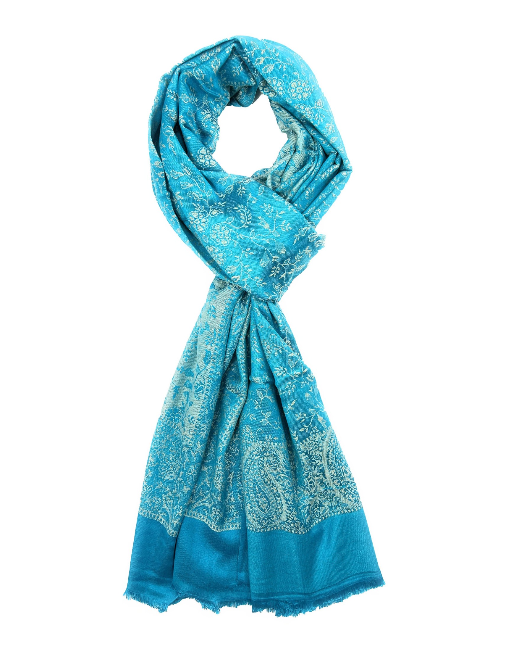 Dual Tone Reversible Self Jacquard Stole for Women - Blue