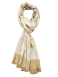 Dual Tone Reversible Self Jacquard Stole for Women - Beige