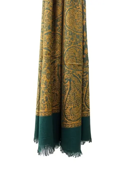 Dual Tone Reversible Self Jacquard 4 Side Paisley Border