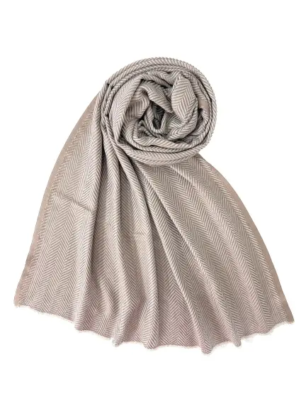 Harringbone Design Cashmere Fine Wool Stole