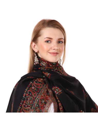 Chic Navy-Blue Jacquard Jamawar Zari Shawl | Made in India