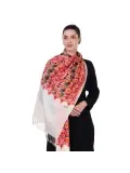 Whispering Ivory Aari Embroidery Stole - Handcrafted in India