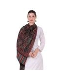 Green-Maroon Jacquard Paisley Jamavar Reversible Modal Stole