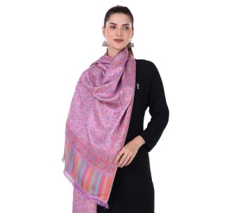 Enchanted Lavender Jacquard All Over Reversible Modal Silk Stole