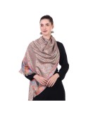 Cocoa Mauve Jacquard All Over Reversible Modal Silk Stole