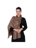 Golden Paisley Aari Silk Embroidered Merino Wool Stole