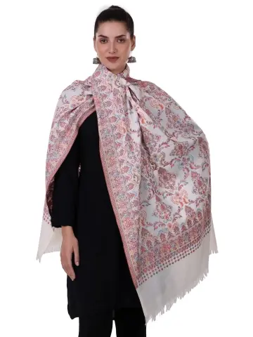 Kani Cutting Pattern Stole/Scarf - Whispering Mist 2