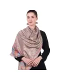 Cocoa Mauve Jacquard All Over Reversible Modal Silk Stole