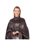 Elegant Black Jacquard Jamawar Zari Shawl | Made in India